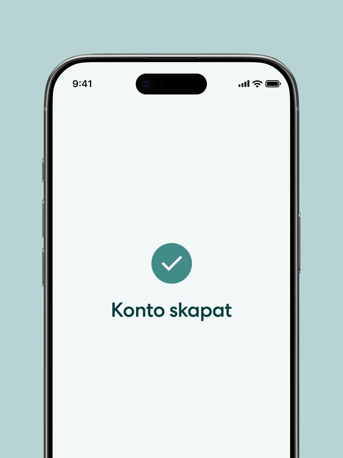 Ett nytt konto i Radeitos app