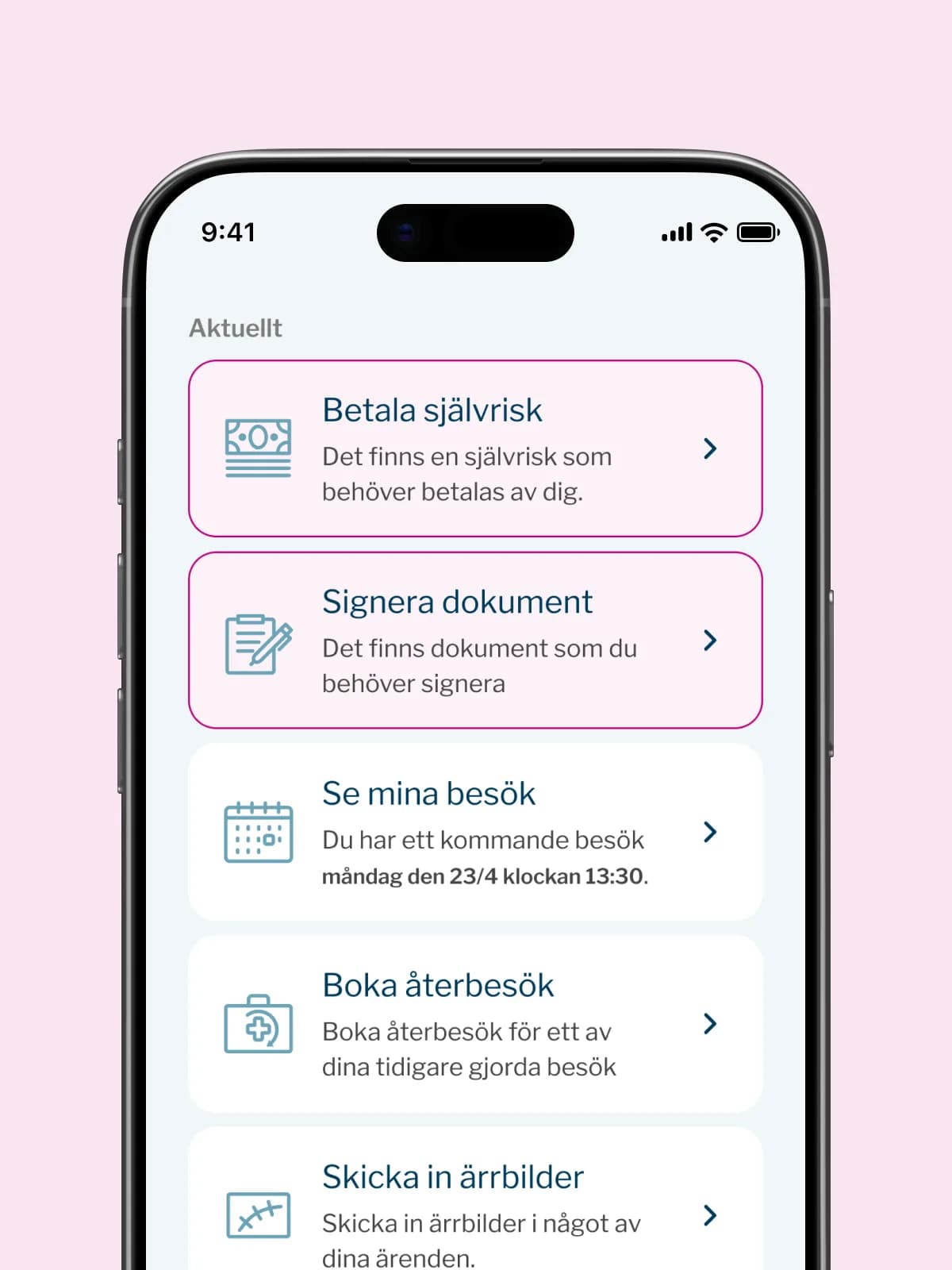 What's current in Euro Accident's app, such as an excess to pay and documents to sign