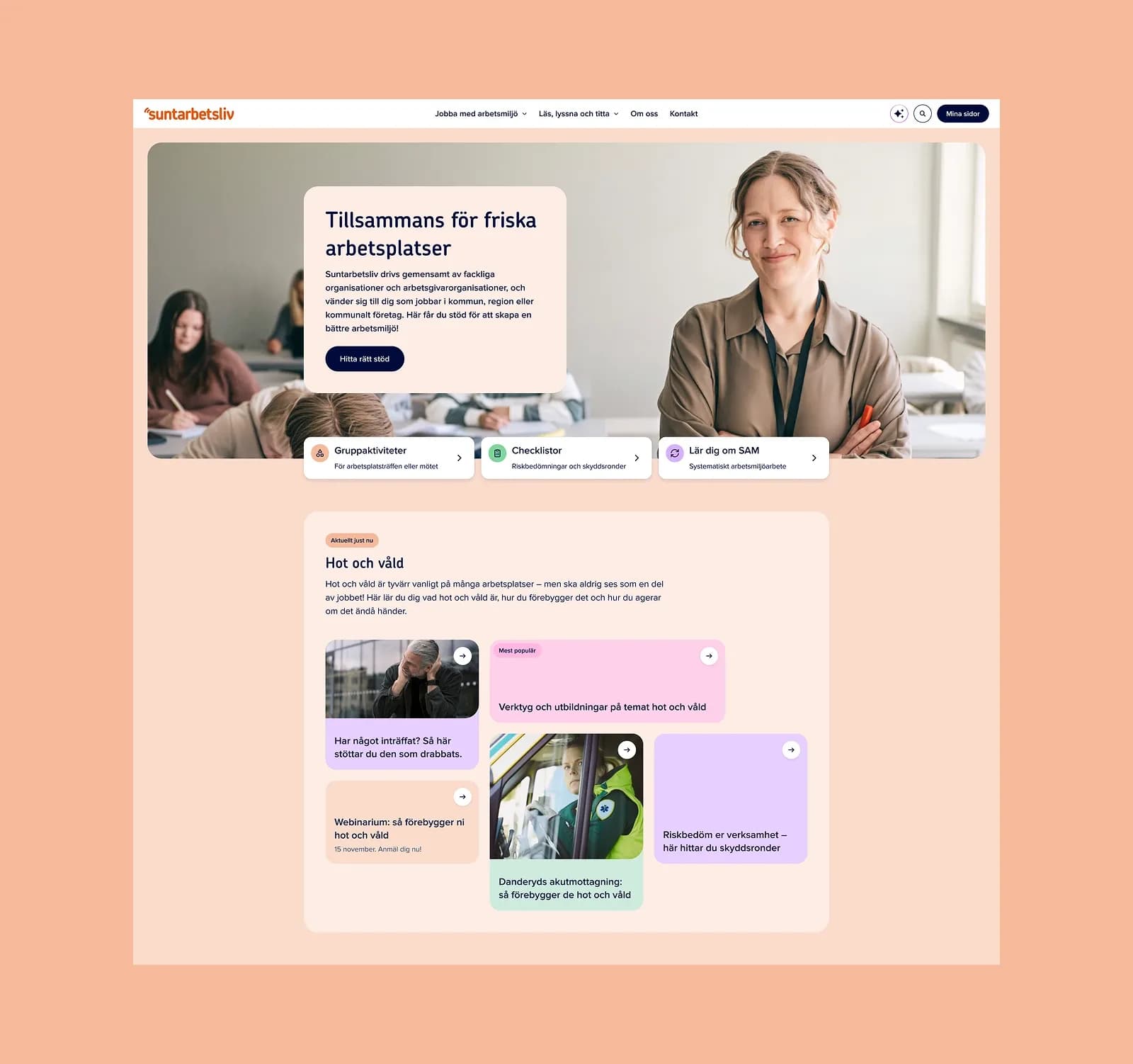 Suntarbetslivs startsida på webben