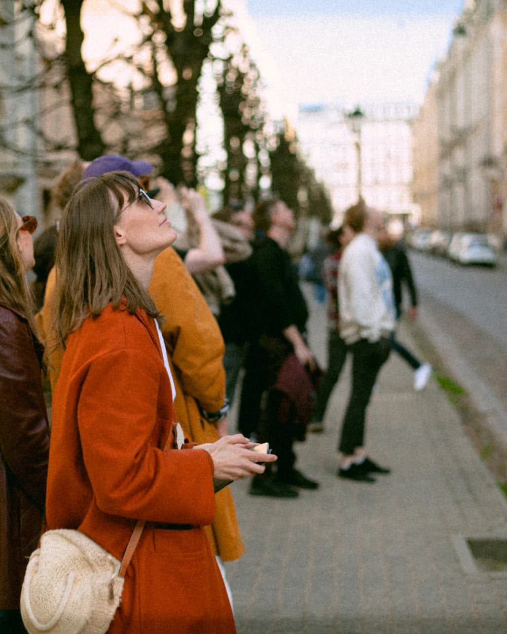 Colleagues in town on a trip